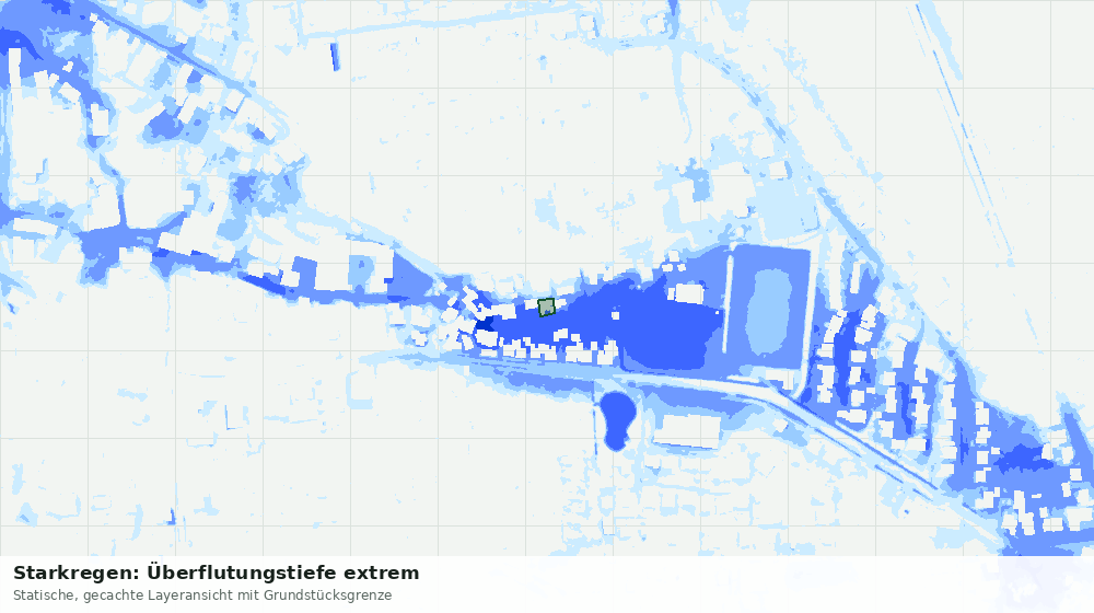 Statische Kartenansicht: Starkregen: Überflutungstiefe extrem