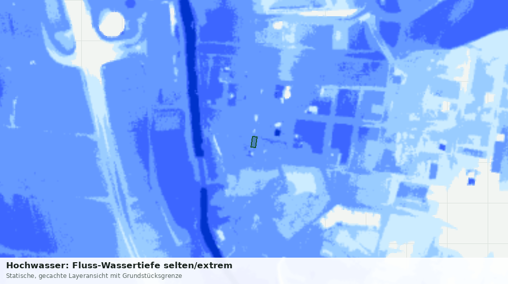 Statische Kartenansicht: Hochwasser: Fluss-Wassertiefe selten/extrem