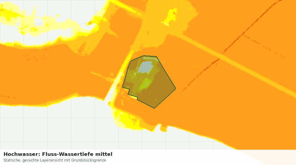 Statische Kartenansicht: Hochwasser: Fluss-Wassertiefe mittel