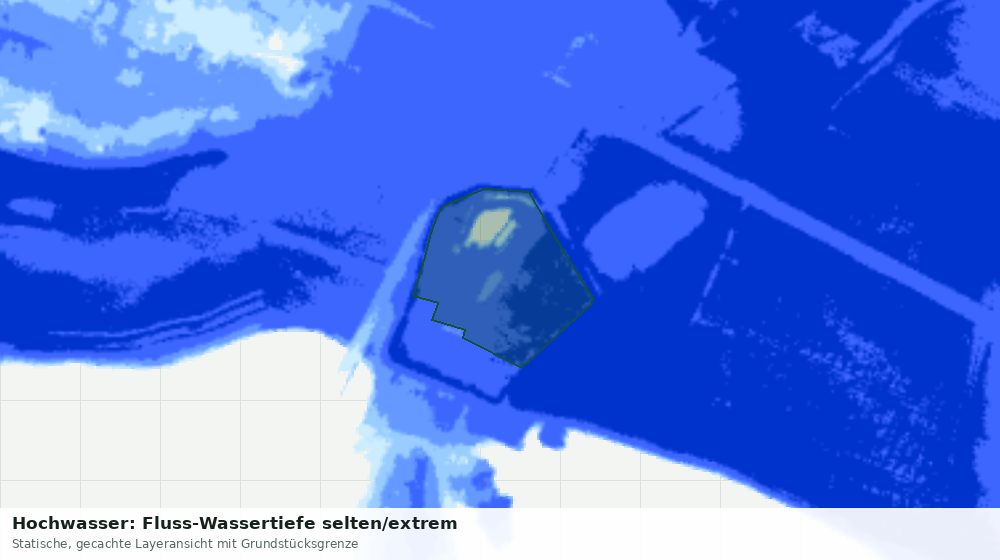 Statische Kartenansicht: Hochwasser: Fluss-Wassertiefe selten/extrem