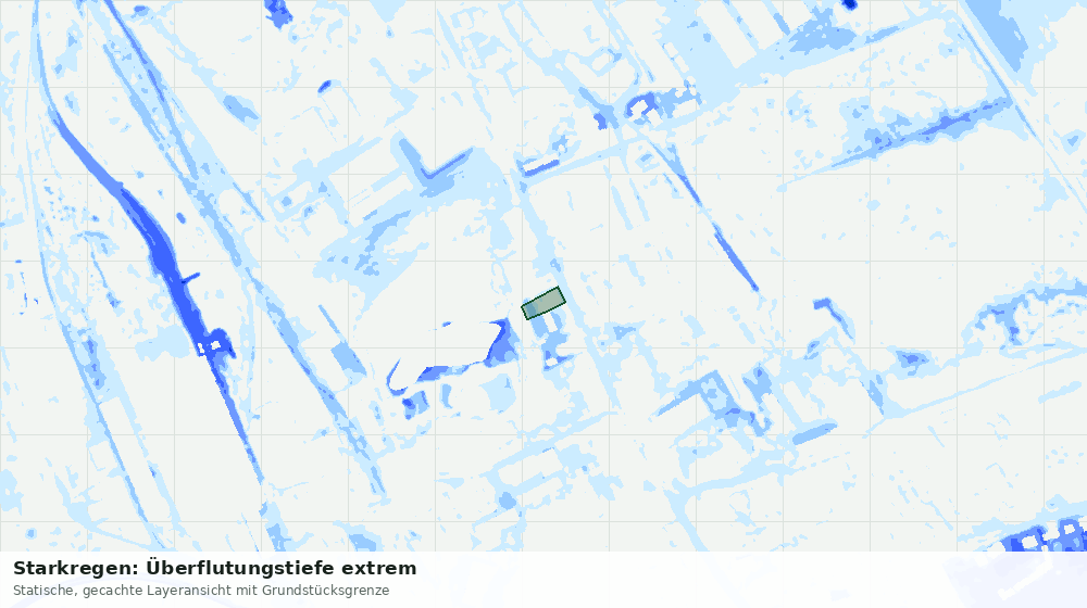 Statische Kartenansicht: Starkregen: Überflutungstiefe extrem