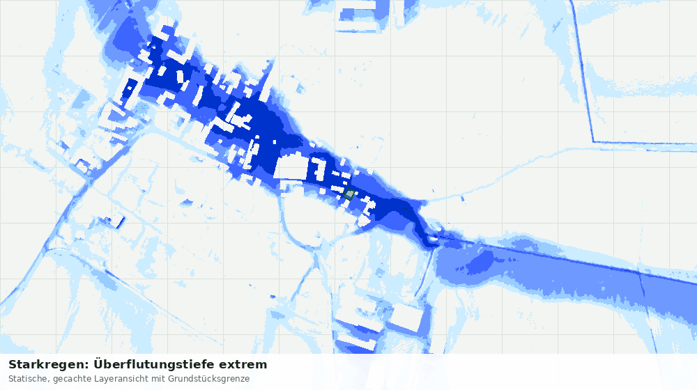 Statische Kartenansicht: Starkregen: Überflutungstiefe extrem
