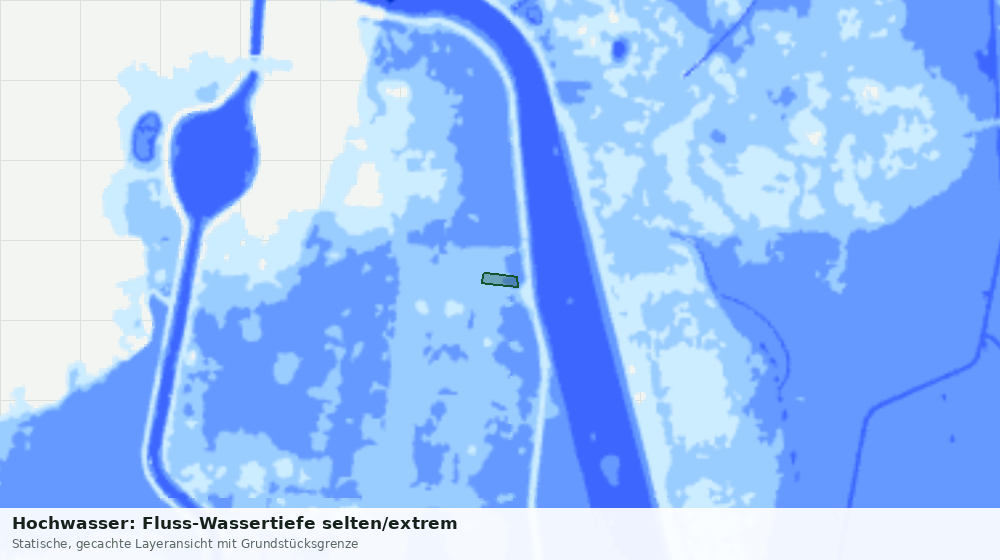 Statische Kartenansicht: Hochwasser: Fluss-Wassertiefe selten/extrem