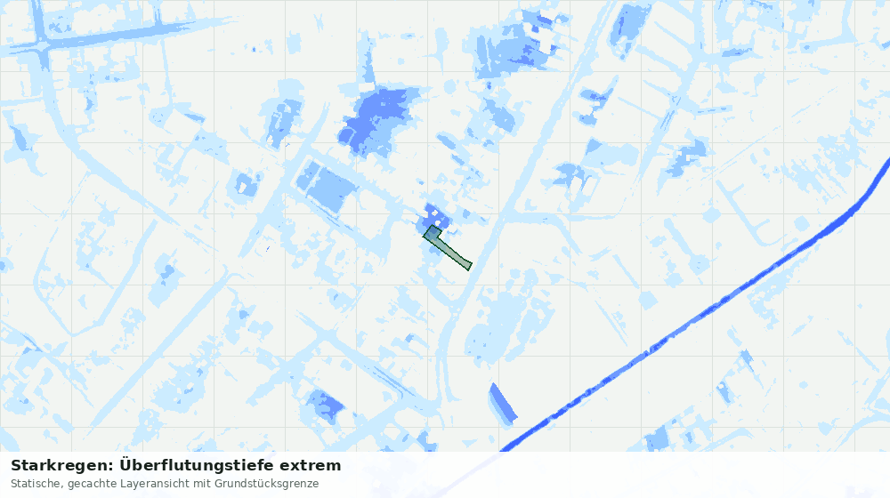 Statische Kartenansicht: Starkregen: Überflutungstiefe extrem