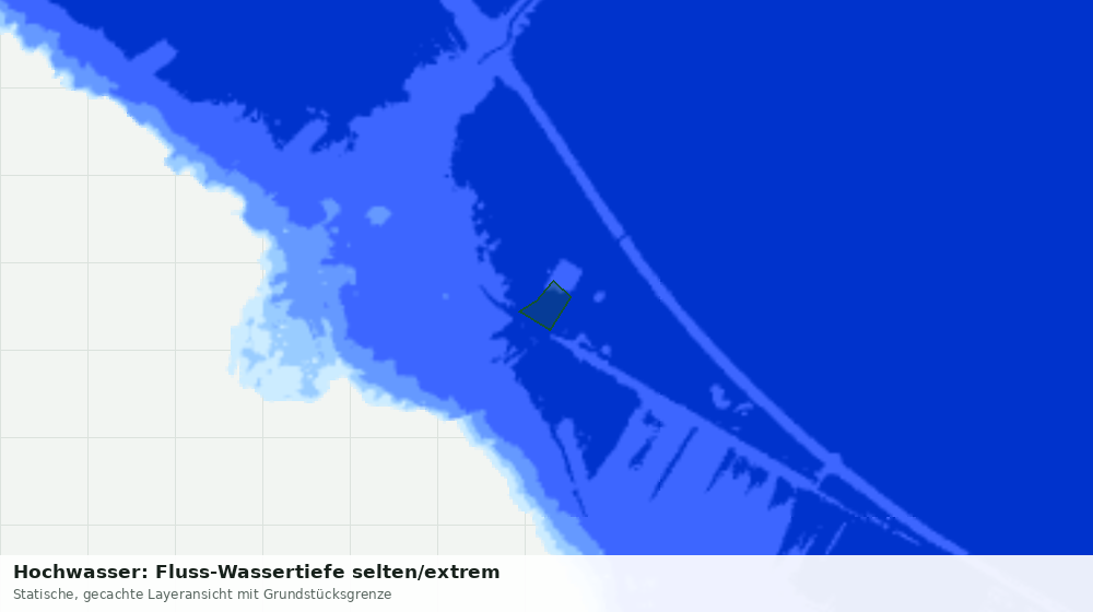Statische Kartenansicht: Hochwasser: Fluss-Wassertiefe selten/extrem