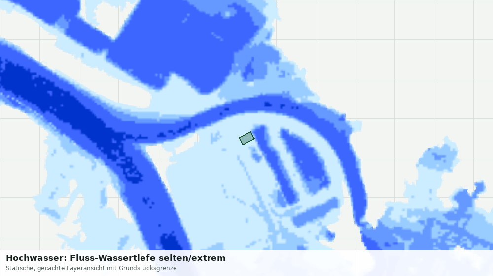 Statische Kartenansicht: Hochwasser: Fluss-Wassertiefe selten/extrem