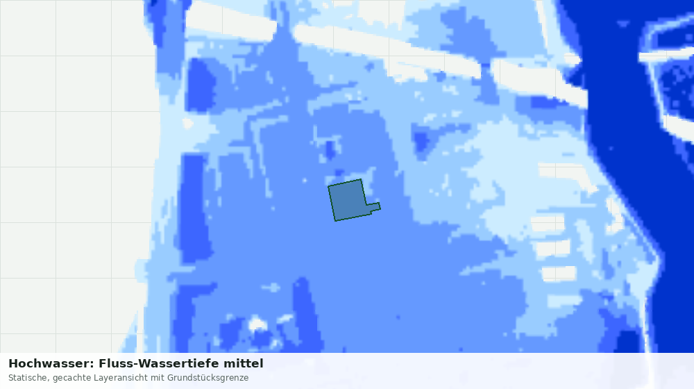 Statische Kartenansicht: Hochwasser: Fluss-Wassertiefe mittel