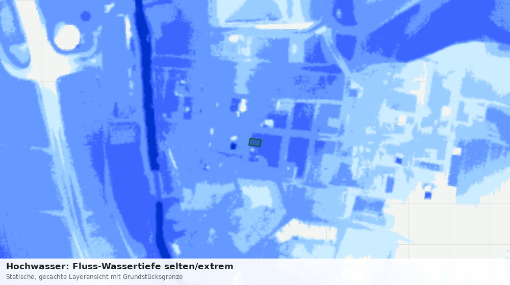Statische Kartenansicht: Hochwasser: Fluss-Wassertiefe selten/extrem