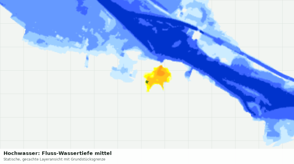 Statische Kartenansicht: Hochwasser: Fluss-Wassertiefe mittel