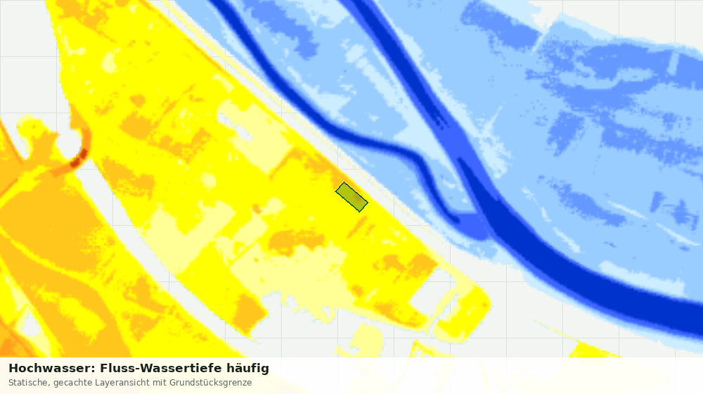 Statische Kartenansicht: Hochwasser: Fluss-Wassertiefe häufig