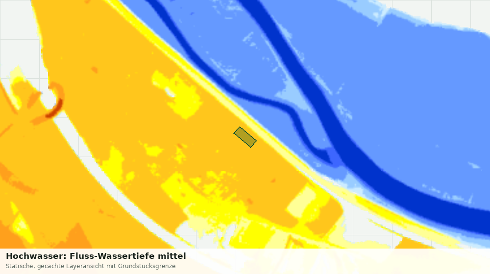 Statische Kartenansicht: Hochwasser: Fluss-Wassertiefe mittel