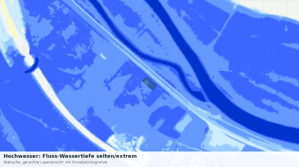 Statische Kartenansicht: Hochwasser: Fluss-Wassertiefe selten/extrem