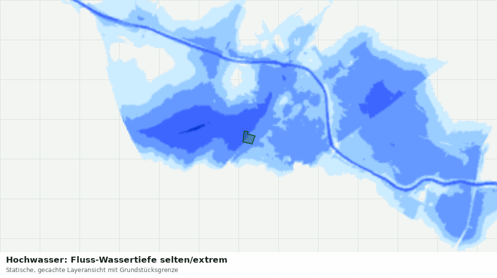 Statische Kartenansicht: Hochwasser: Fluss-Wassertiefe selten/extrem