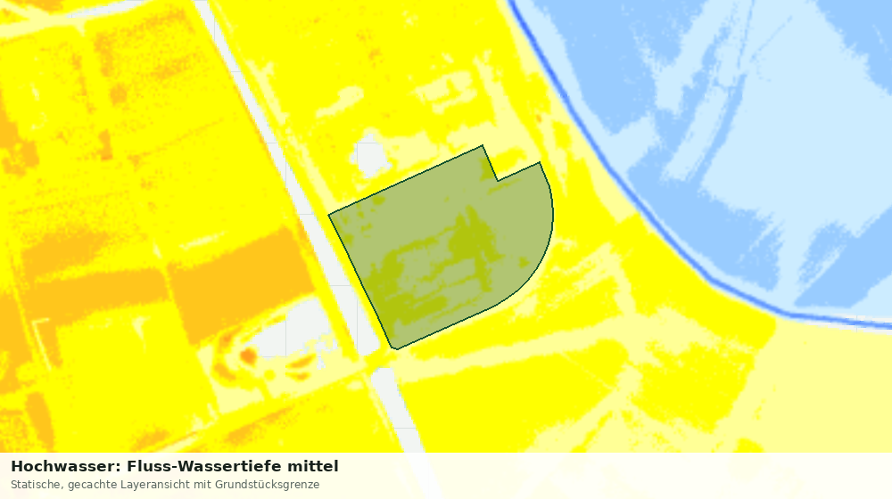 Statische Kartenansicht: Hochwasser: Fluss-Wassertiefe mittel