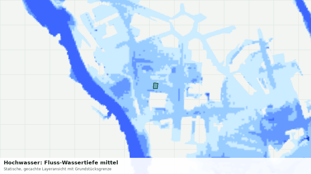 Statische Kartenansicht: Hochwasser: Fluss-Wassertiefe mittel