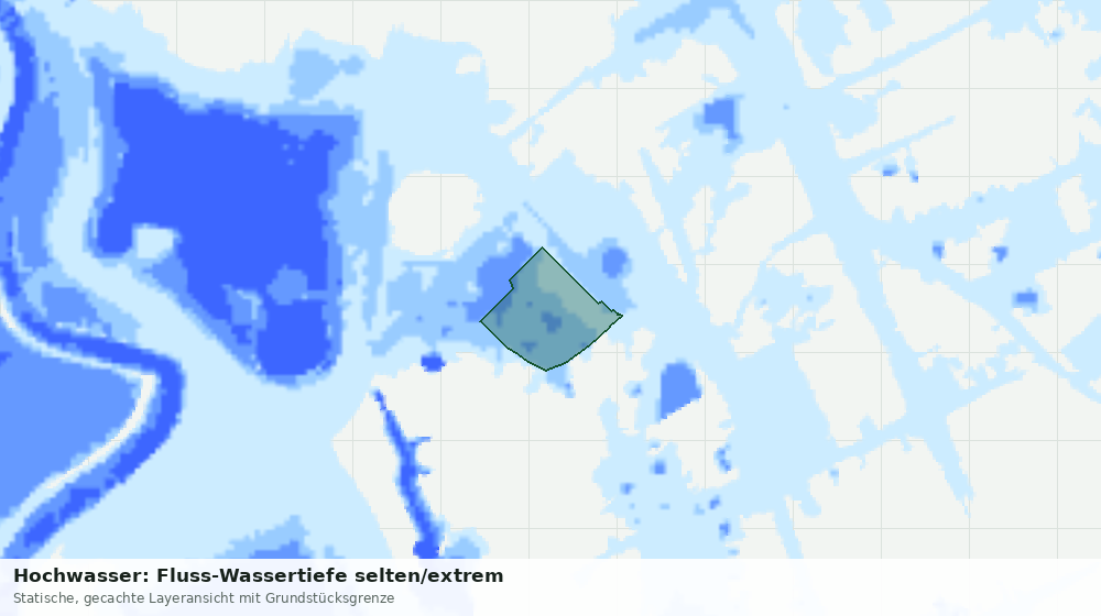 Statische Kartenansicht: Hochwasser: Fluss-Wassertiefe selten/extrem