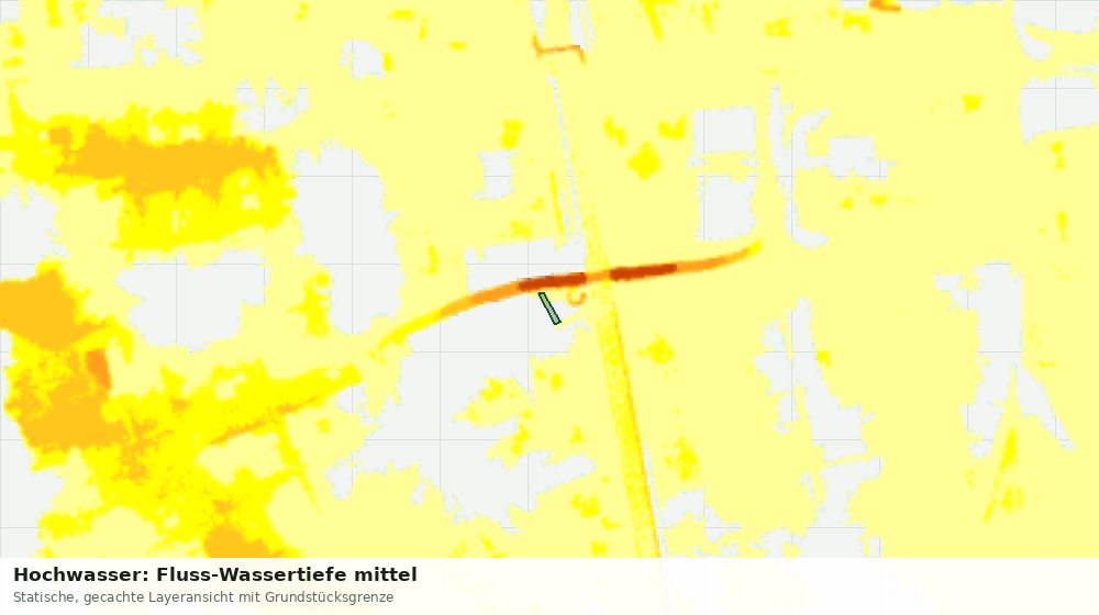 Statische Kartenansicht: Hochwasser: Fluss-Wassertiefe mittel
