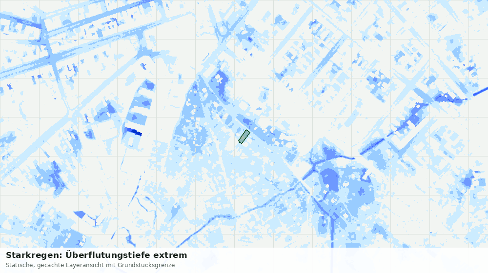 Statische Kartenansicht: Starkregen: Überflutungstiefe extrem