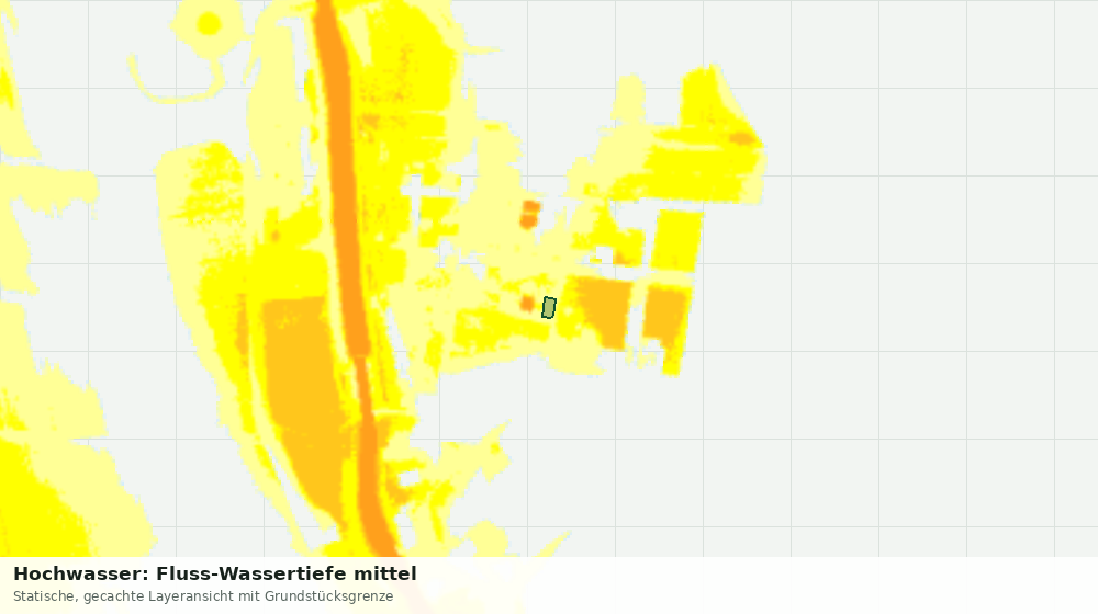 Statische Kartenansicht: Hochwasser: Fluss-Wassertiefe mittel