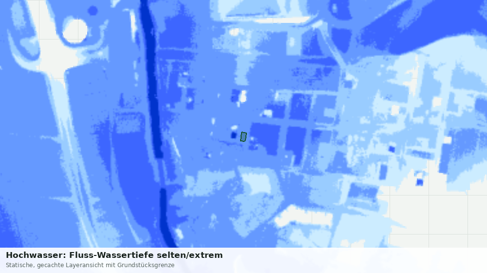 Statische Kartenansicht: Hochwasser: Fluss-Wassertiefe selten/extrem