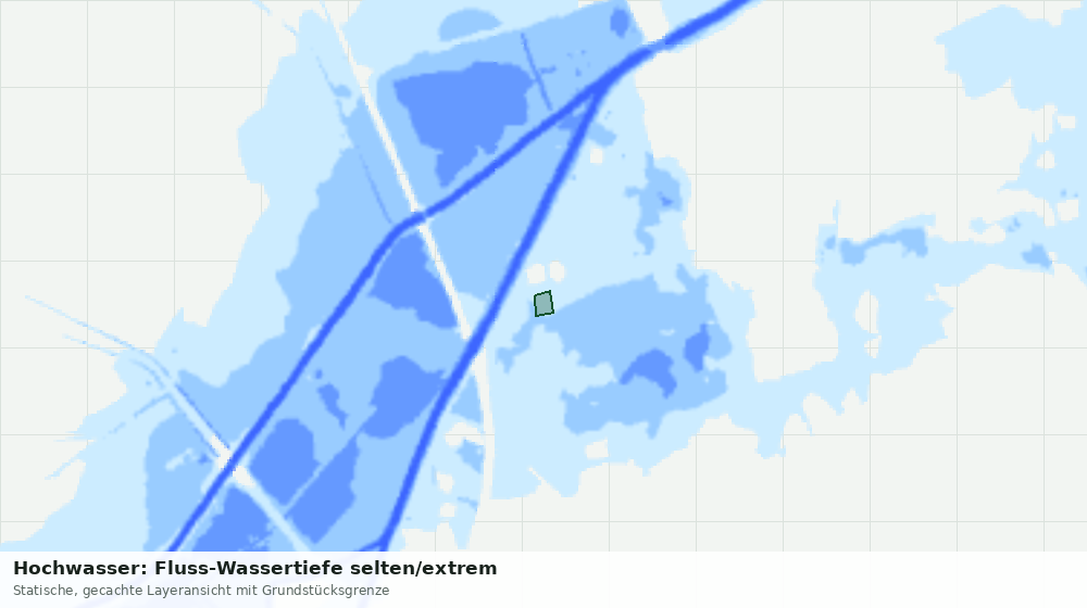 Statische Kartenansicht: Hochwasser: Fluss-Wassertiefe selten/extrem