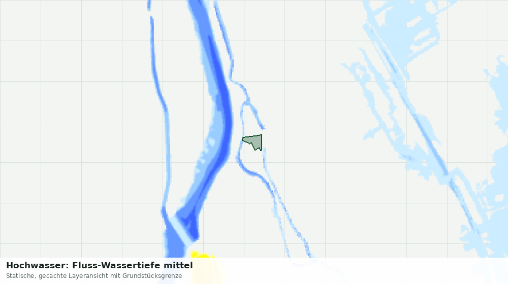 Statische Kartenansicht: Hochwasser: Fluss-Wassertiefe mittel