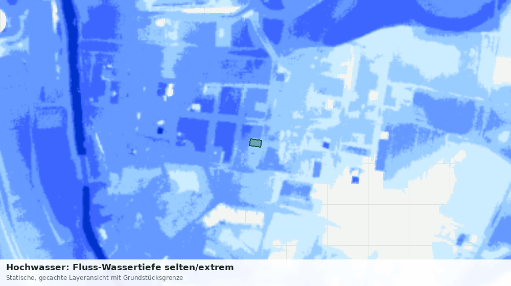 Statische Kartenansicht: Hochwasser: Fluss-Wassertiefe selten/extrem
