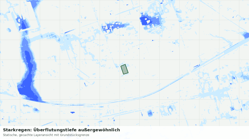 Statische Kartenansicht: Starkregen: Überflutungstiefe außergewöhnlich