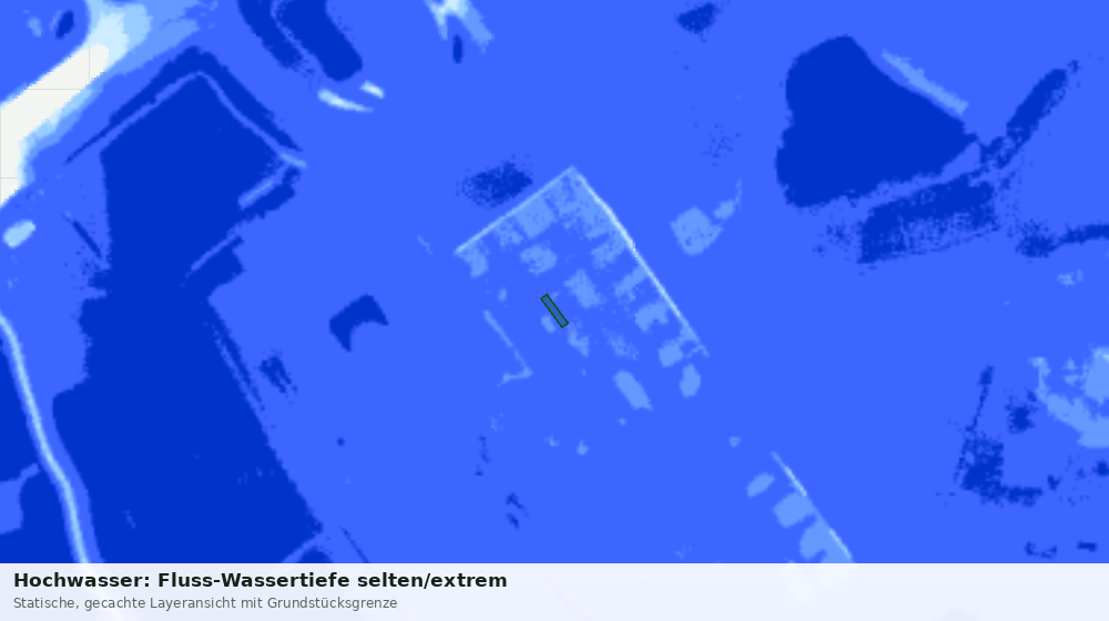 Statische Kartenansicht: Hochwasser: Fluss-Wassertiefe selten/extrem