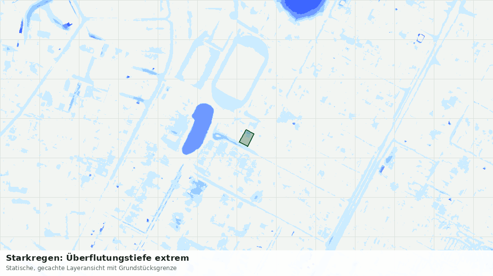 Statische Kartenansicht: Starkregen: Überflutungstiefe extrem