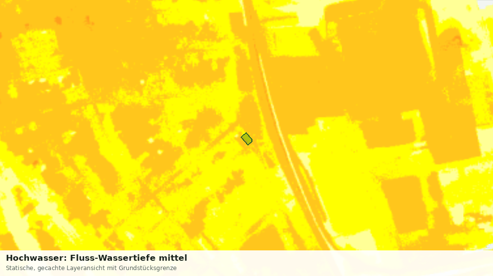 Statische Kartenansicht: Hochwasser: Fluss-Wassertiefe mittel