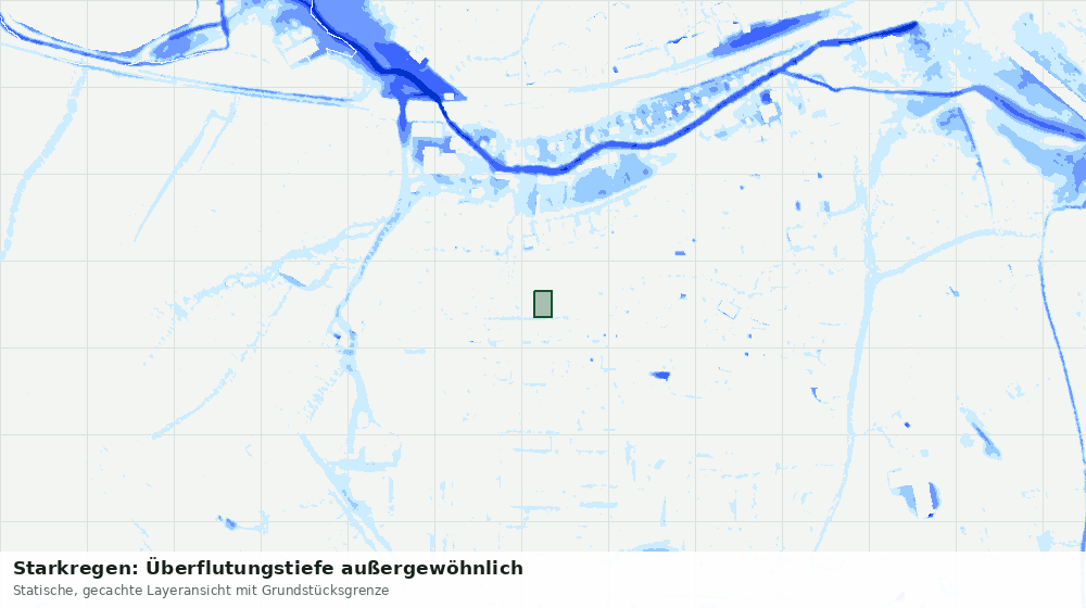 Statische Kartenansicht: Starkregen: Überflutungstiefe außergewöhnlich