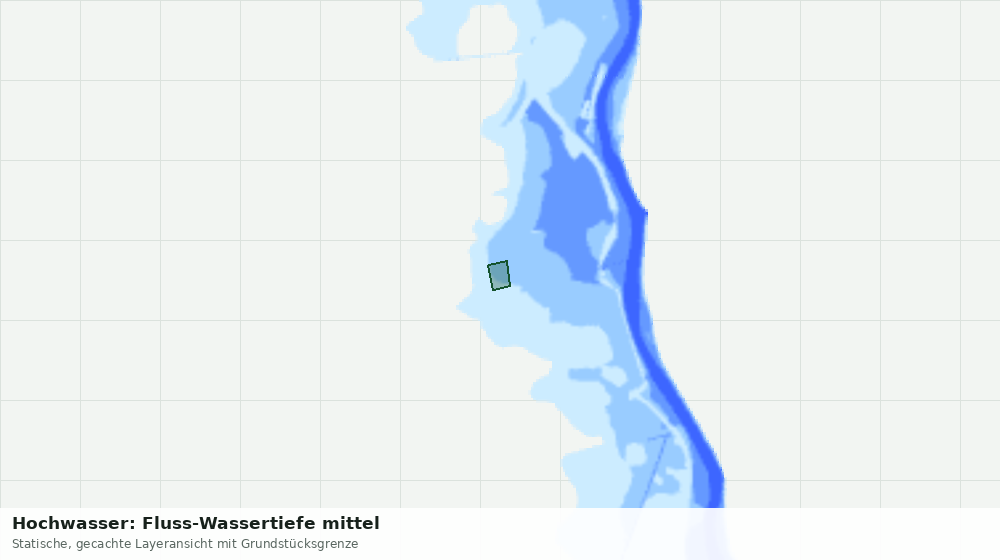 Statische Kartenansicht: Hochwasser: Fluss-Wassertiefe mittel