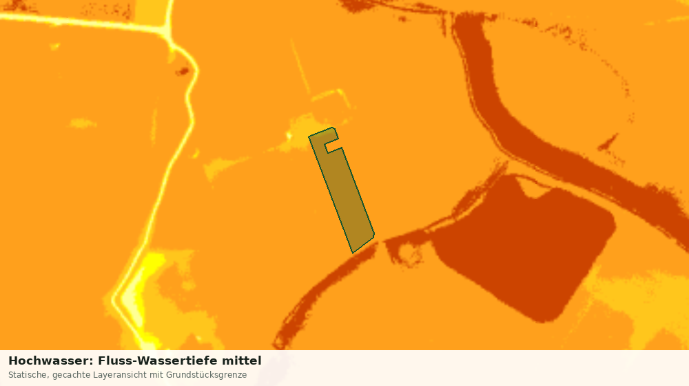 Statische Kartenansicht: Hochwasser: Fluss-Wassertiefe mittel