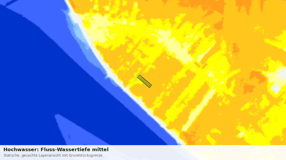 Statische Kartenansicht: Hochwasser: Fluss-Wassertiefe mittel