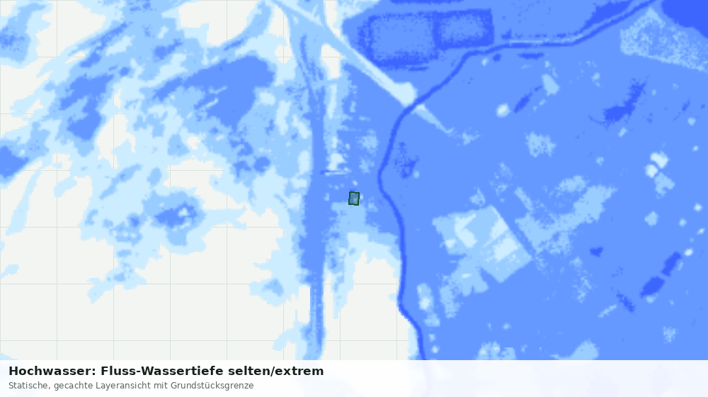 Statische Kartenansicht: Hochwasser: Fluss-Wassertiefe selten/extrem