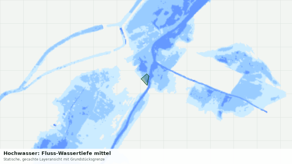 Statische Kartenansicht: Hochwasser: Fluss-Wassertiefe mittel