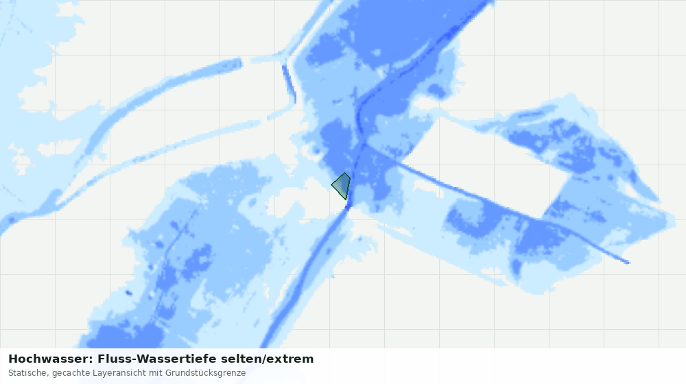 Statische Kartenansicht: Hochwasser: Fluss-Wassertiefe selten/extrem