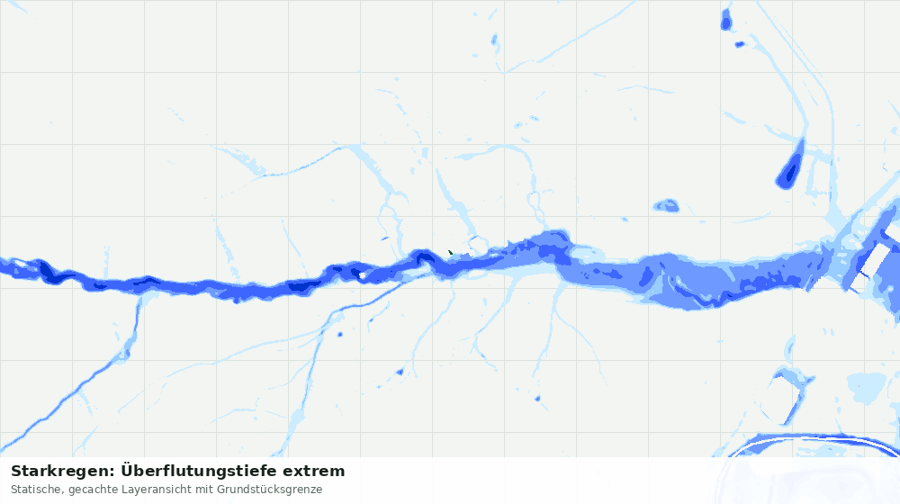 Statische Kartenansicht: Starkregen: Überflutungstiefe extrem