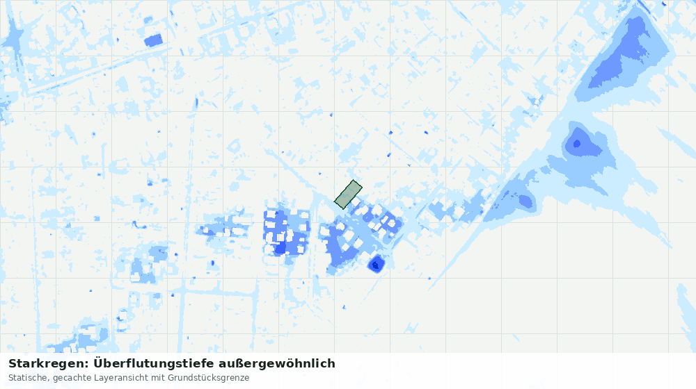Statische Kartenansicht: Starkregen: Überflutungstiefe außergewöhnlich