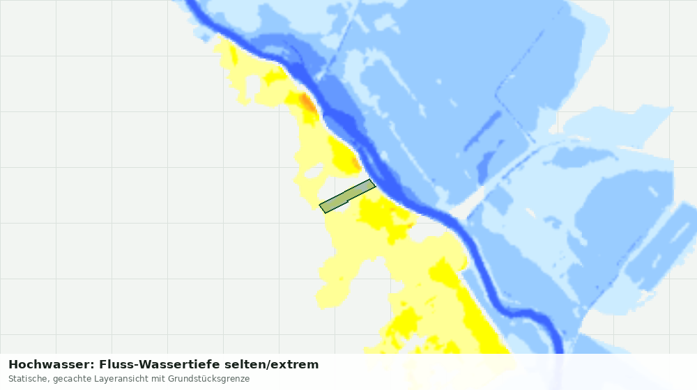 Statische Kartenansicht: Hochwasser: Fluss-Wassertiefe selten/extrem