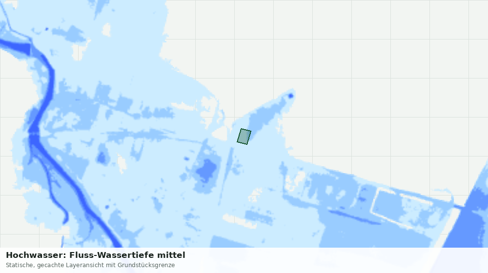 Statische Kartenansicht: Hochwasser: Fluss-Wassertiefe mittel