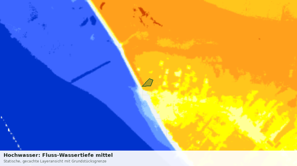 Statische Kartenansicht: Hochwasser: Fluss-Wassertiefe mittel