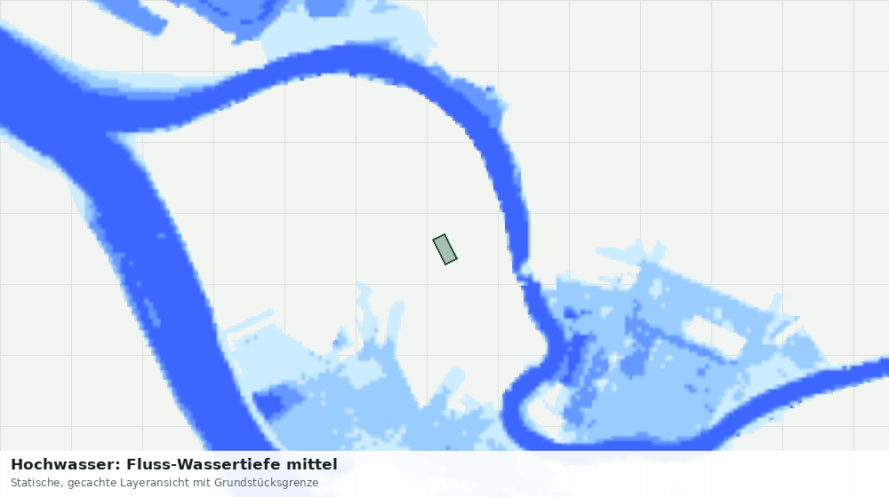Statische Kartenansicht: Hochwasser: Fluss-Wassertiefe mittel
