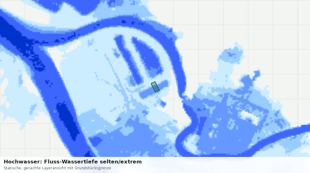 Statische Kartenansicht: Hochwasser: Fluss-Wassertiefe selten/extrem