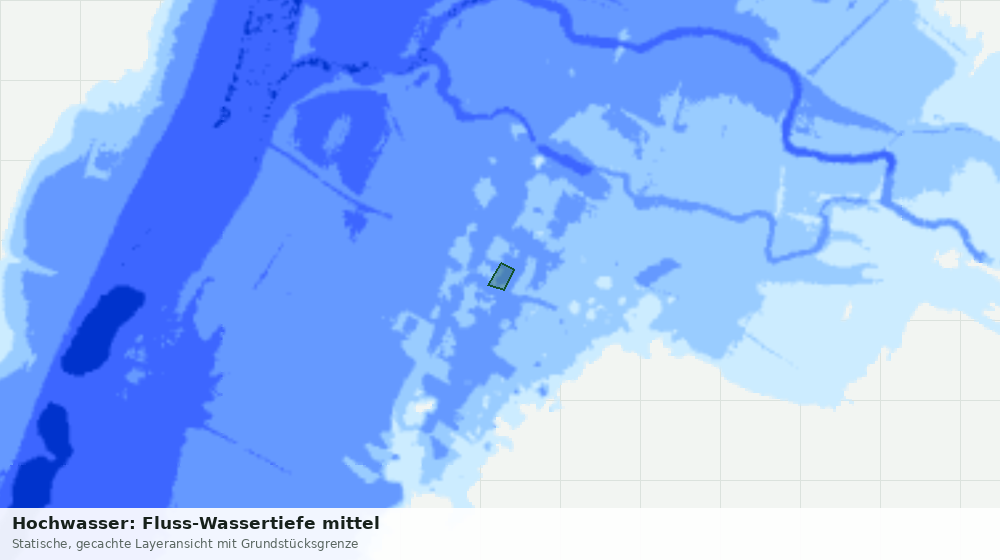 Statische Kartenansicht: Hochwasser: Fluss-Wassertiefe mittel