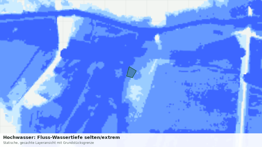 Statische Kartenansicht: Hochwasser: Fluss-Wassertiefe selten/extrem
