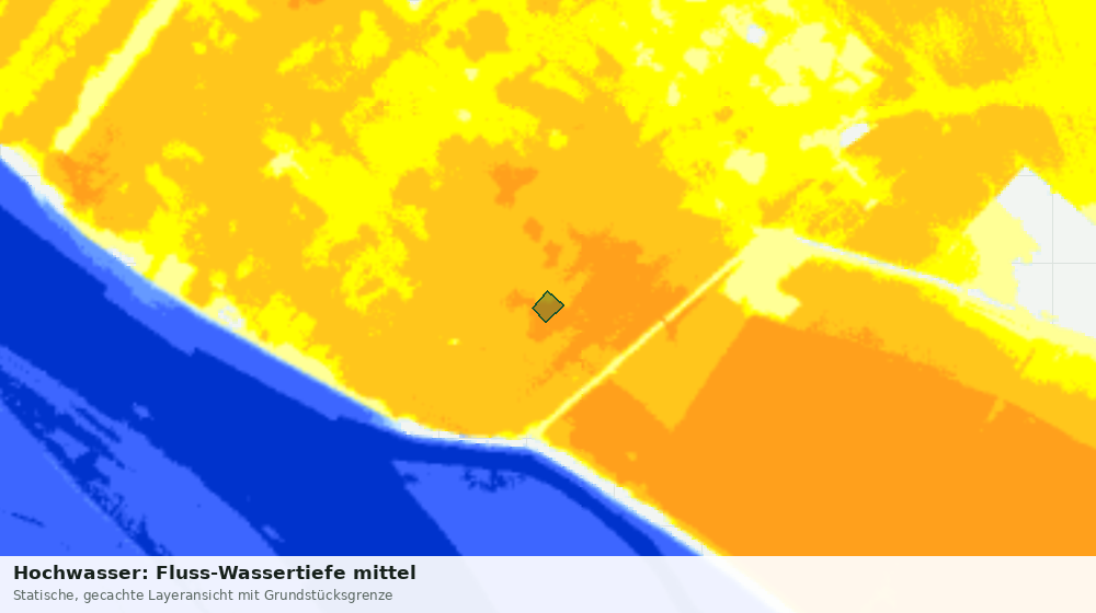 Statische Kartenansicht: Hochwasser: Fluss-Wassertiefe mittel