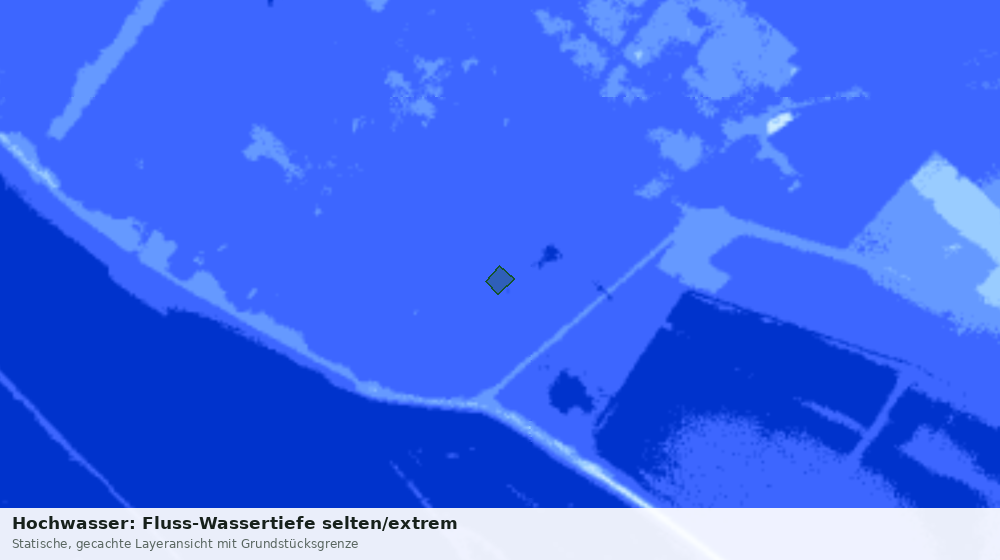 Statische Kartenansicht: Hochwasser: Fluss-Wassertiefe selten/extrem