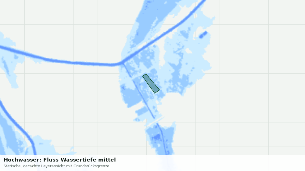 Statische Kartenansicht: Hochwasser: Fluss-Wassertiefe mittel